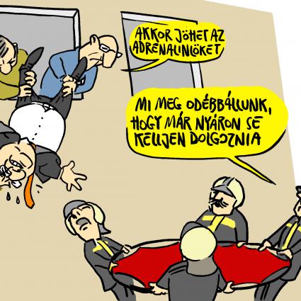 A VDSZ kész tollat adni Parragh Lászlónak lemondásának aláírásához
